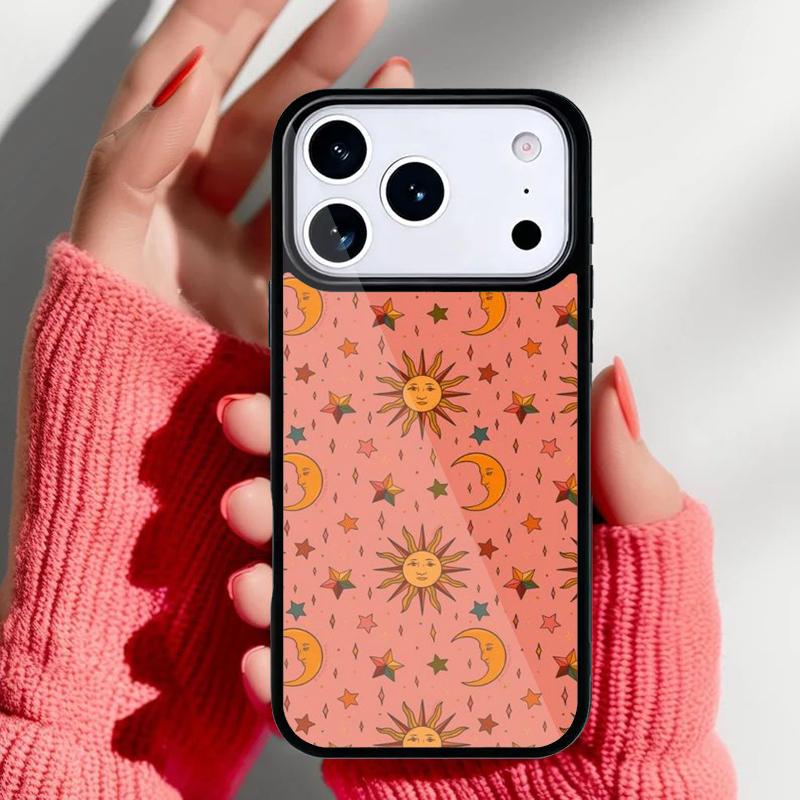 Sun And Moon Star Phone Case for iPhone 17 Air 16e 15 14 13 Pro Max Back Cover for 12 11 Pro Coque