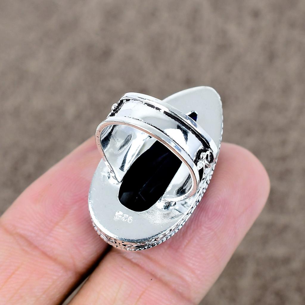 Blue Topaz Genstone Handmade 925 Sterling Silver Jewelry Ring Size 6.5 KKG-485