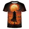 New 3D printed fashion trend multifunctional round neck short sleeved Halloween T-shirt top