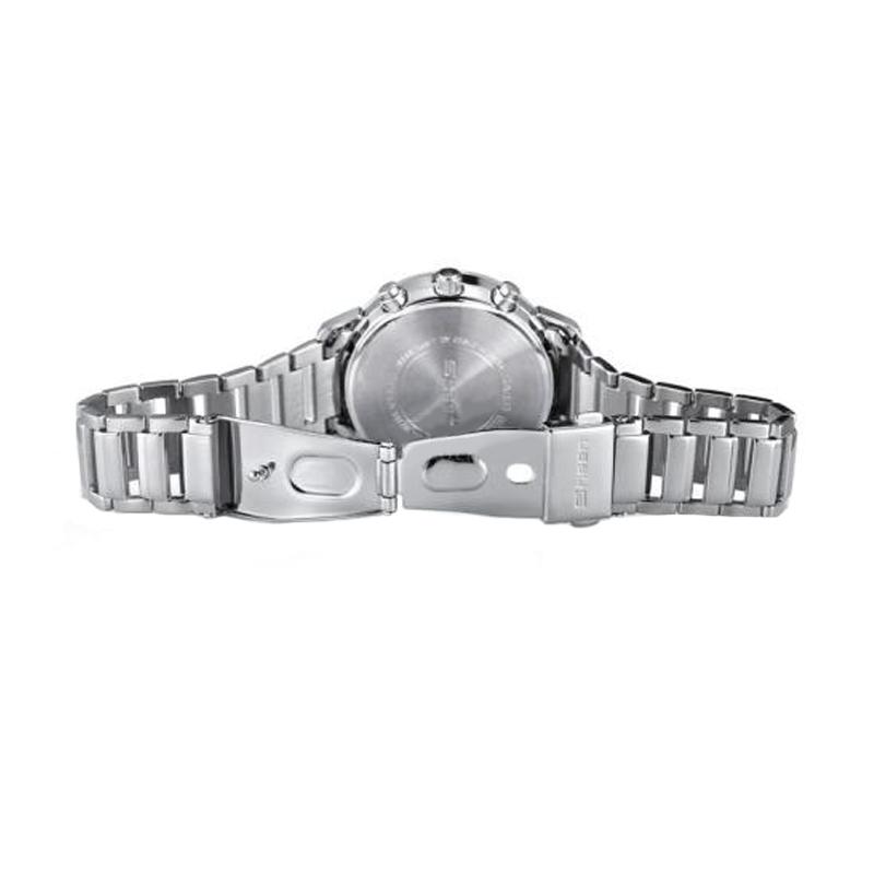 Casio SHEEN Series, Diamond-set Large Dial, Quartz Movement, Stainless Steel Strap, Japanese and Korean Watch, Women's Watch, White Dial SHN-5013D-7A