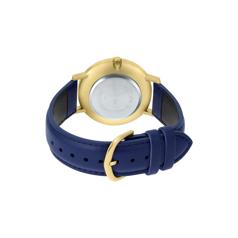 Casio STANDARD series ins simple style business casual versatile classic pointer blue dial waterproof quartz movement leather strap MTP-VT01GL-2B