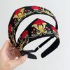 Embroidered Hair Band Elastic Tie Headband for Women Girls Antique Sports Stretchy Sweat Bands