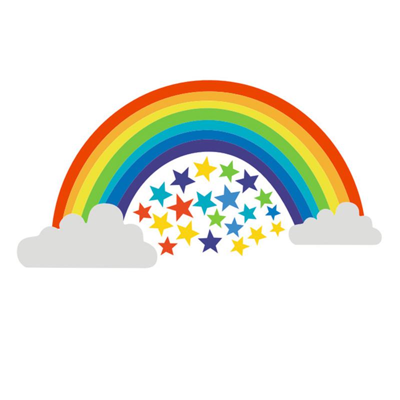 Rainbow Stars Wall Sticker Kids Bedroom Window Decals Vinyl Art Murals Removable