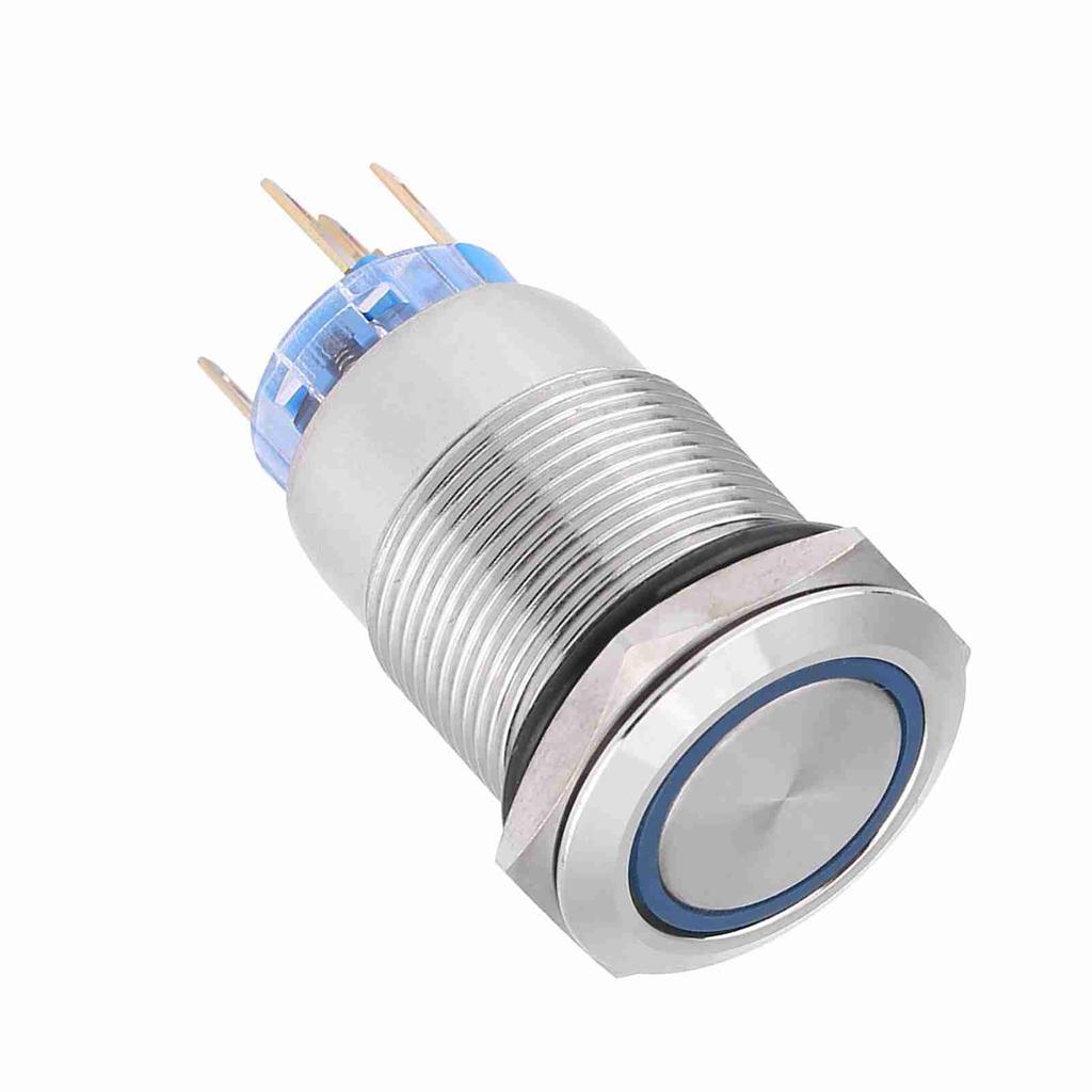 19mm 12-24V Waterproof Stainless Selflocking  ing Push Button   Red LED