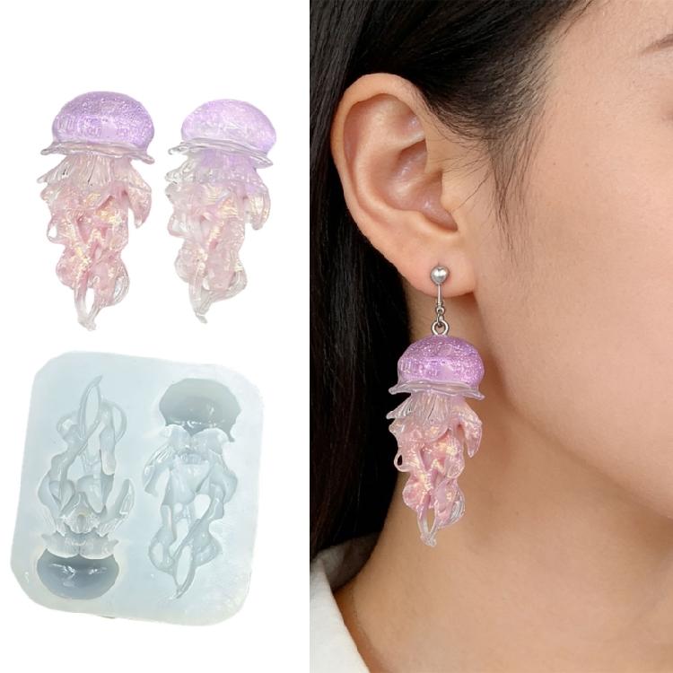 Flexible Nails Mould Jellyfish Shape Nails Art Template Molds Silicone Texture Suitable for Beauticians and Art Learners