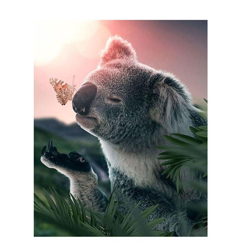 5d diamantmalingssett Koalabroderi Stue Veggdekorasjon Mosaikk Dyrehåndlaget gave Diamantkunst