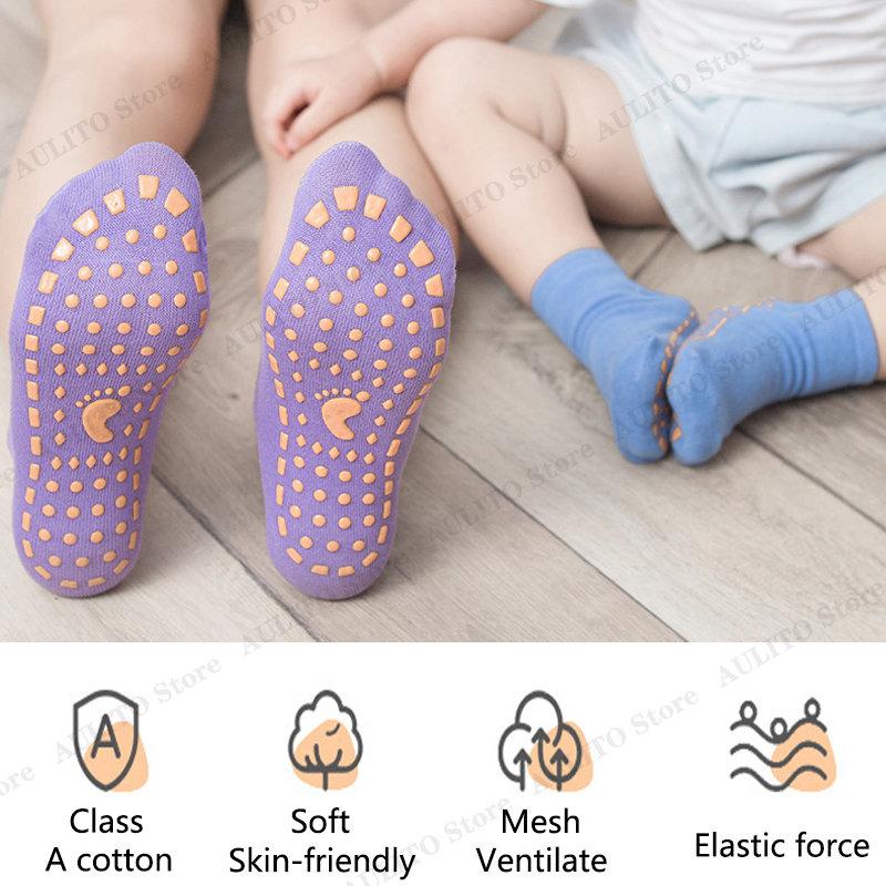 Parent Child Slip Trampoline Socks Breathable Cotton Sports Socks High Elasticity For Kids Adults Indoor Outdoor Use