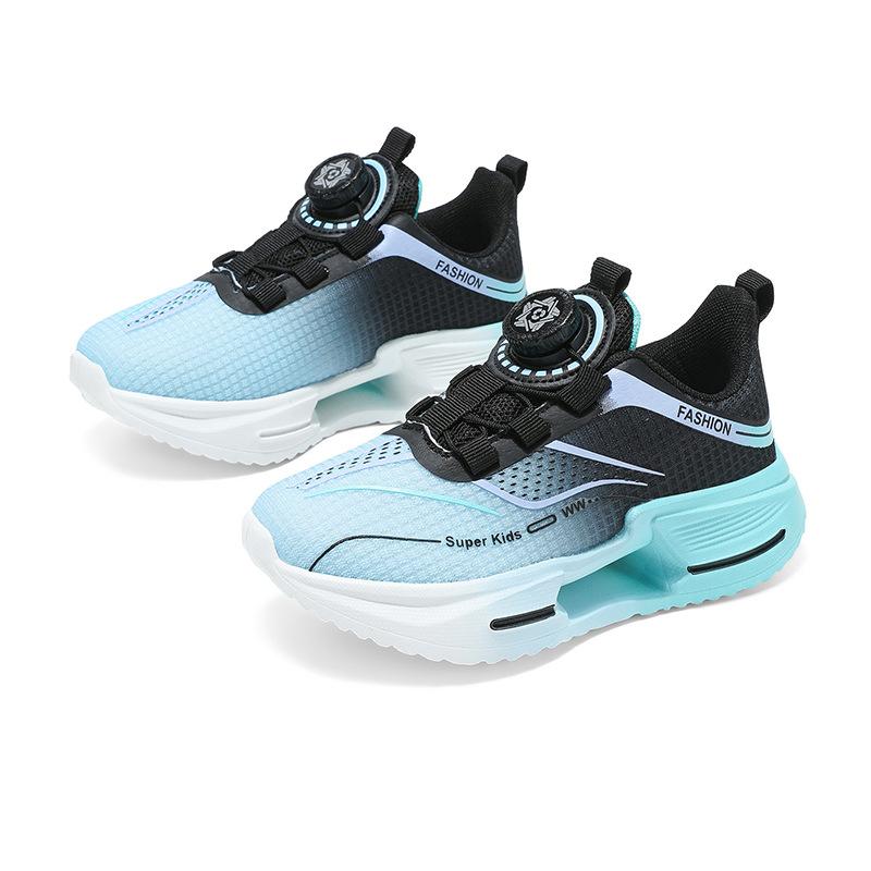Youth Sports Shoes, Rotating Buttons, Comfortable Single Mesh, Breathable, Medium and Large Children, Primary School Students, Lightweight Cushioning