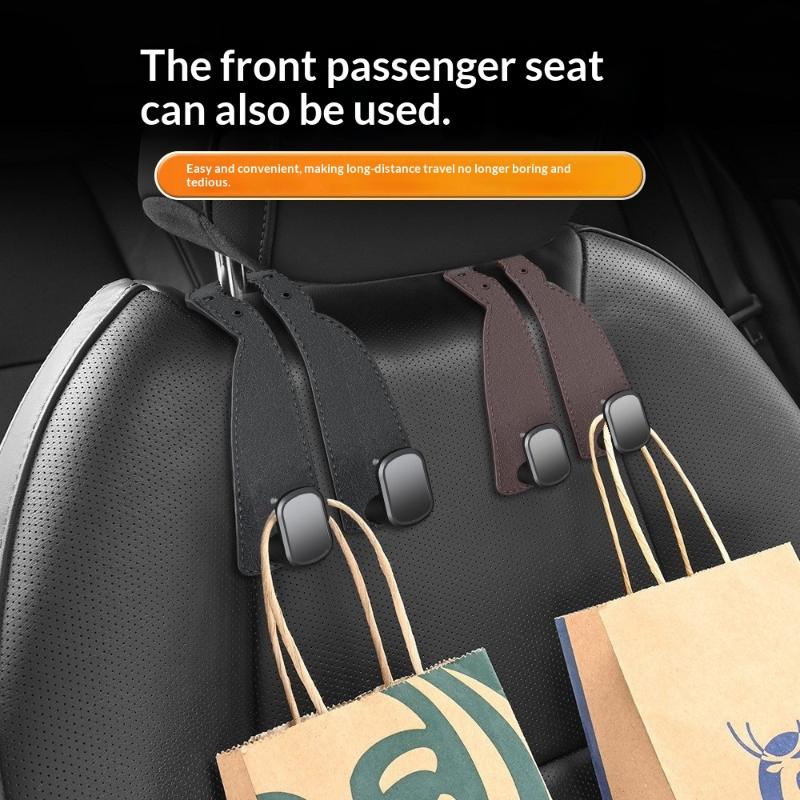 4Pcs Double Hook Car Hook Car Headrest Hooks Hanger For Bags Organizer Holder Clips Auto Fastener Hooks Car