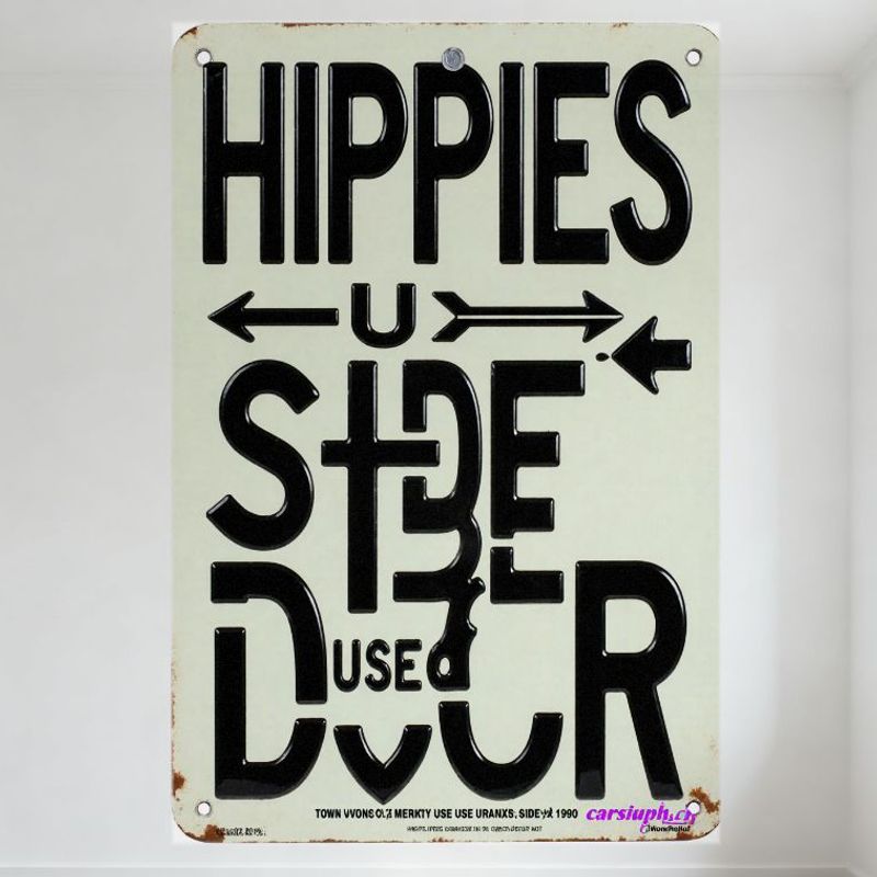 

Vintage Hippie Culture Metal Tin Sign HIPPLES Distorted Text with Arrows, Wear & Rust, Retro Wall Decor for Man Cave Home Cafe 20x30cm（7.8x11.8inch）