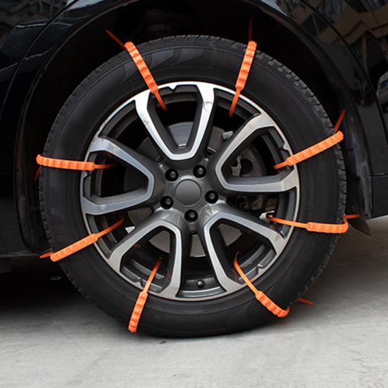 10Pcs Universal Anti-Skid Snow Tire Chains Easy Install Reusable Anti Snow Chains Ice-Breaking Traction Cables