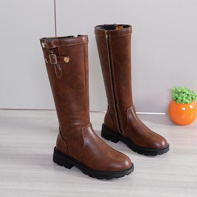 Mode Winter Rundkopf Damen Kniehohe Stiefel 2024 Heißer Verkauf Neu Abriebfest Rutschfest Einfarbig Mode Outdoor Damen Schuhe