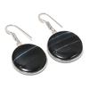 Natural Black Tiger Eye Gemstone Handmade 925 Sterling Silver Earring 1.65" AE-11460