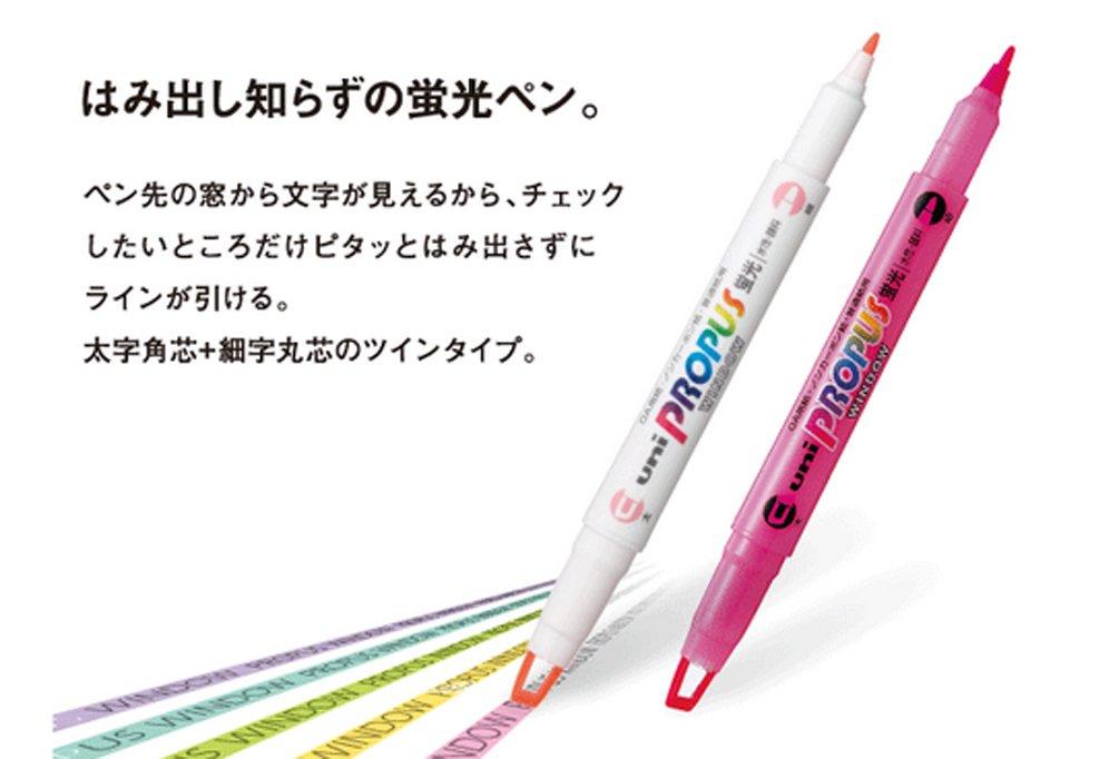 Mitsubishi Pencil Window 10 Pens Pro-Pass Highlighter, PUS102T.2, Yellow,
