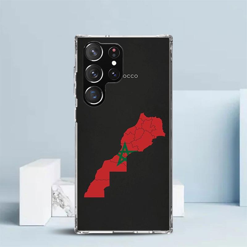 Morocco Flag Phone Case For Samsung Galaxy S24 S25 Edge S26 Ultra S22 S23 Plus S21 + S20 FE Soft TPU Back Cover Galaxy S22 S23 S
