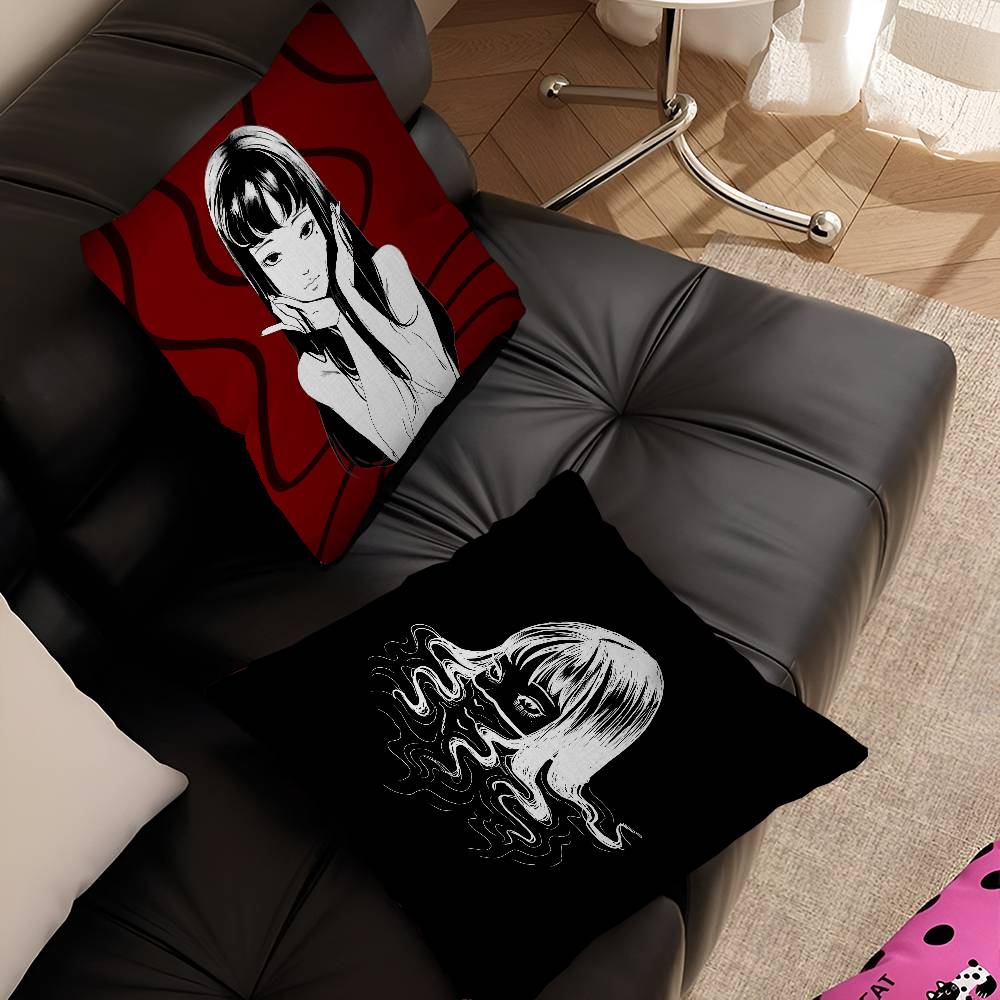 Junji Ito Kawakami Tomie Cushion Cover Polyester Sofa Cushions Decorative Throw Pillows Home Decoration Pillowcover