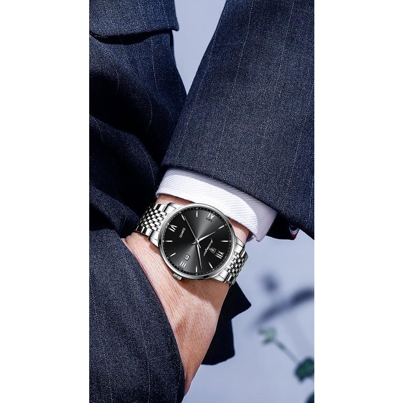 POEDAGAR Luxury Sports Men's Wristwatch Stainless Steel Waterproof Date Watch High Quality Casual Fashion Quartz Watches