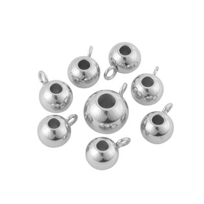 10-20pcs Stainless Steel Beads Big Hole Beads Bail Beads Spacer Beads Charms Connecters For Jewelry Making DIY Necklace Bracelet