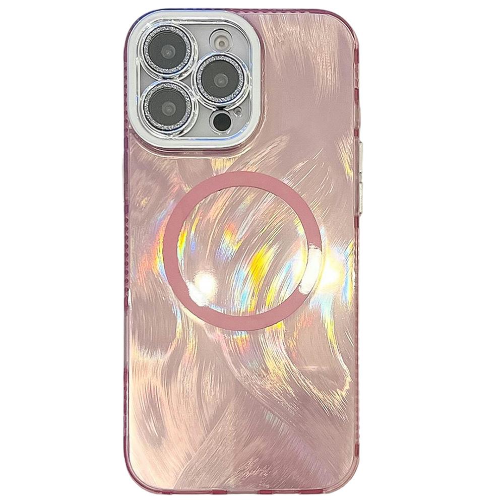 

For iPhone 16 Pro Max Case Compatible with MagSafe IMD Design PC+TPU Phone Cover with Glass Lens Film A