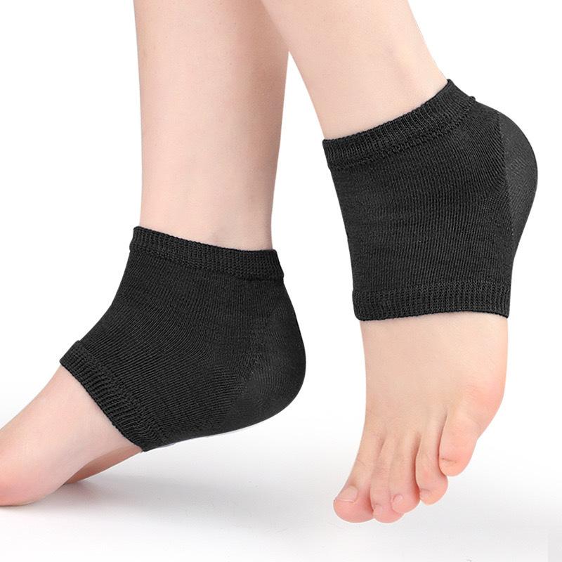 Силиконовая накладка от трещин на пятке / Носки от трещин на пятках One Size чёрный