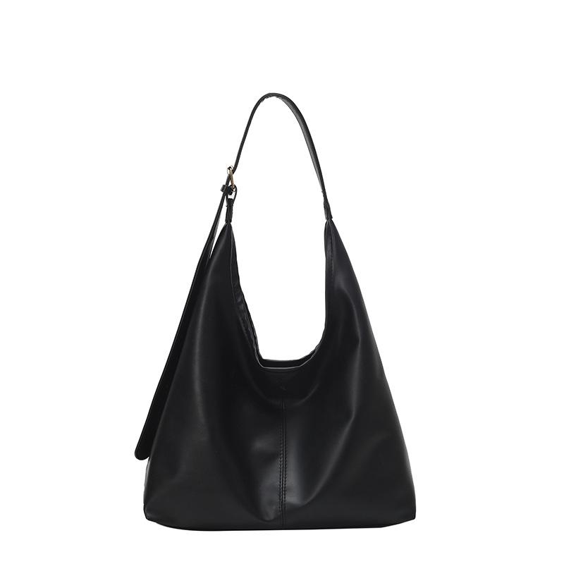 Bags Women'S Fashion Simple Shoulder Bag Large Capacity Pu Commuter Tote Bag Premium Retro Underarm Bag