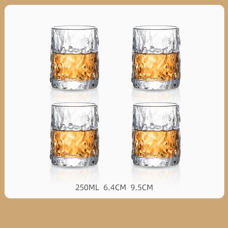 GIANXI High Appearance Level Whiskey Glass Cocktail Glass Eurocup Wine Glass Bar Family Party Beer Glass Clear Tasting Glass
