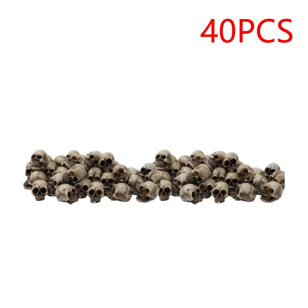 20-100PCS Mini Skull Model Collectable Halloween Skull Head Sculptures Decor Festival Theme Landscape Garden Potted Plant Decor