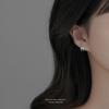 Korean Temperament Pavé Zircon Deer Snowflake Asymmetrical Earring for Women Student 925 Sterling Silver Christmas Party Jewelry