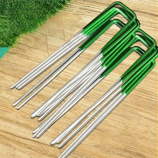 50Pcs/Set Grass Peg Multi-purpose Thickened Wire Diameter Galvanized Wire Sturdy Sod Fasten for Yard