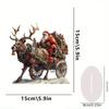 2D Christmas Reindeers Sled Santa Figurine Acrylic Ornament Christmas Santa Claus On Sleigh Decoration Holiday Party Supplies