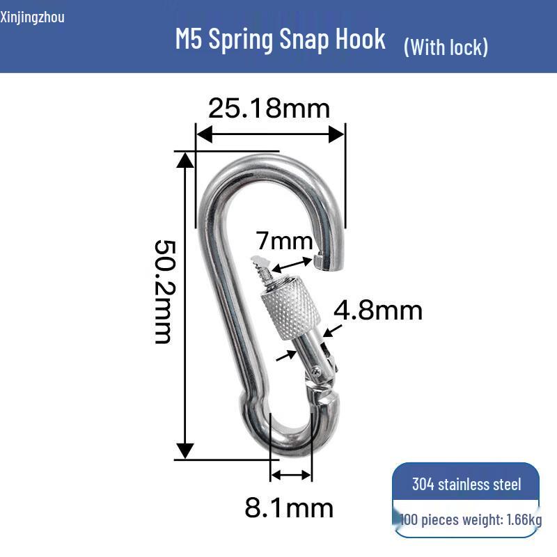 Xin Jing Zhou Stainless Steel Locking Carabiner M5*20