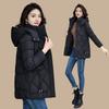 Mom's Winter Cotton Coat: Mid-Length Warm Jacket for Women, Middle-Aged & Elderly