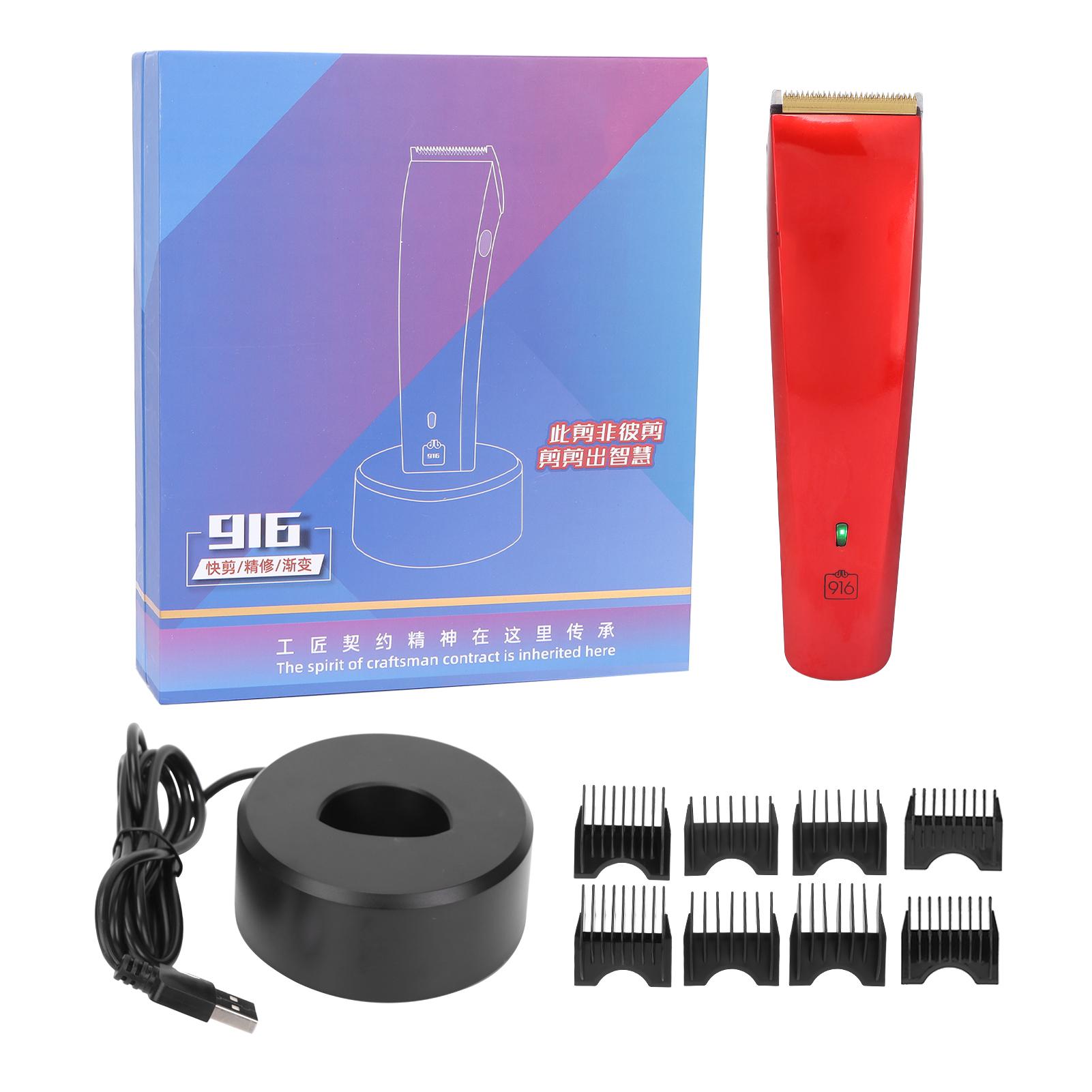 

Электрическая машинка для стрижки волос из нержавеющей стали, беспроводная, профессиональная мужская стрижка, набор для стрижки Red