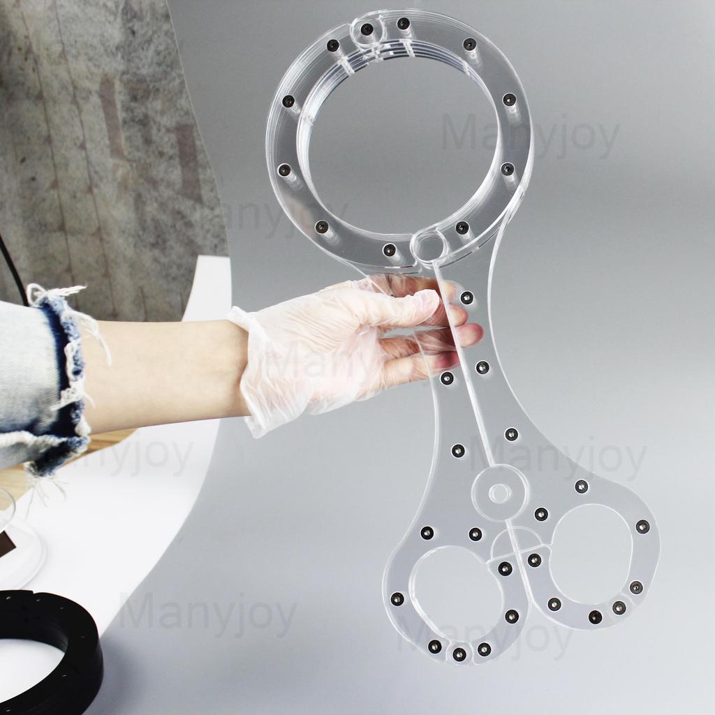 Luxury Clear Crystal Pillory Cangue Collar Neck Ring Oval Handcuffs Wrist Restraint Lock Bondage Yoke Sex Toy for Men Women