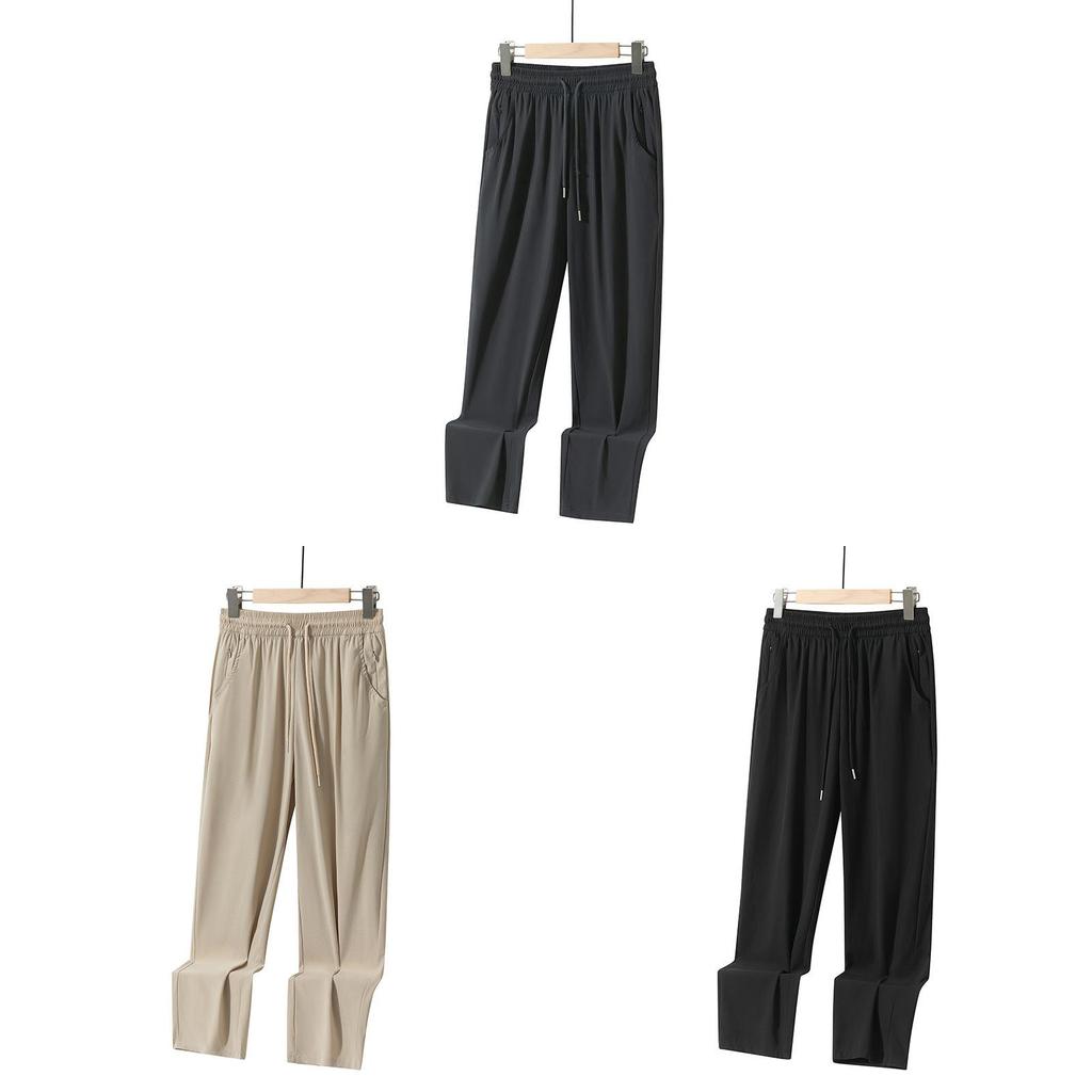 Ice Silk Mens Casual Pants With High Elasticity For Summer Active Wear