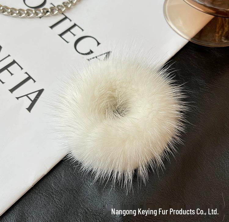 Korean Mink Fur Hair Tie: Cute & Plush High-End Hair Accessory for Women