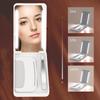 Folding Makeup Mini Mirror with LED Light with Pocket for Comb and Eyebrow Clip Portable Travel Makeup Mirror with Type-C Cable