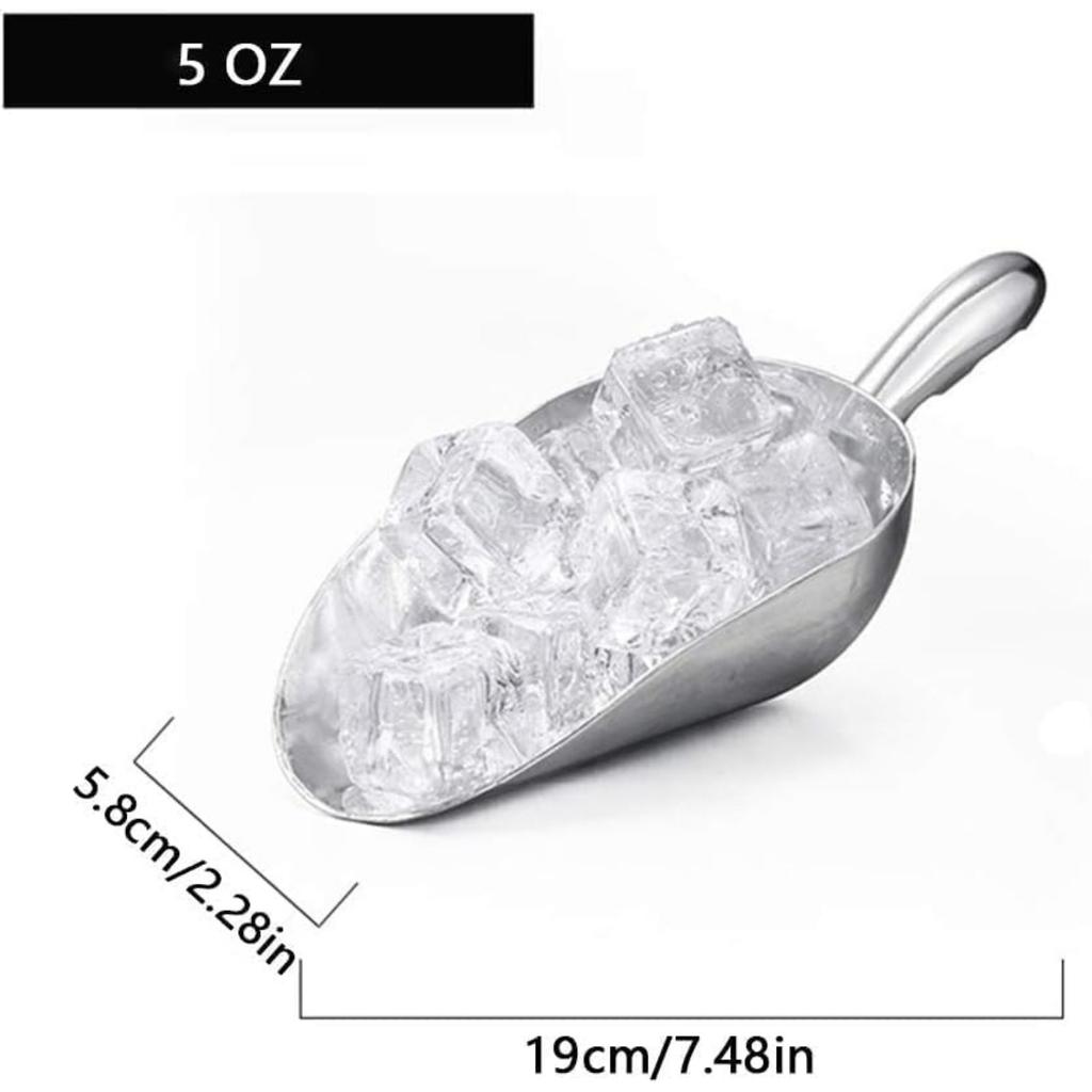 Ice Cube Endurance Scoop, Cast Aluminum Shovel Scoops Kitchen Utility Scoops Set Contoured Handle,Ideal for Ice Cube Coffee Bean Food Rust Free