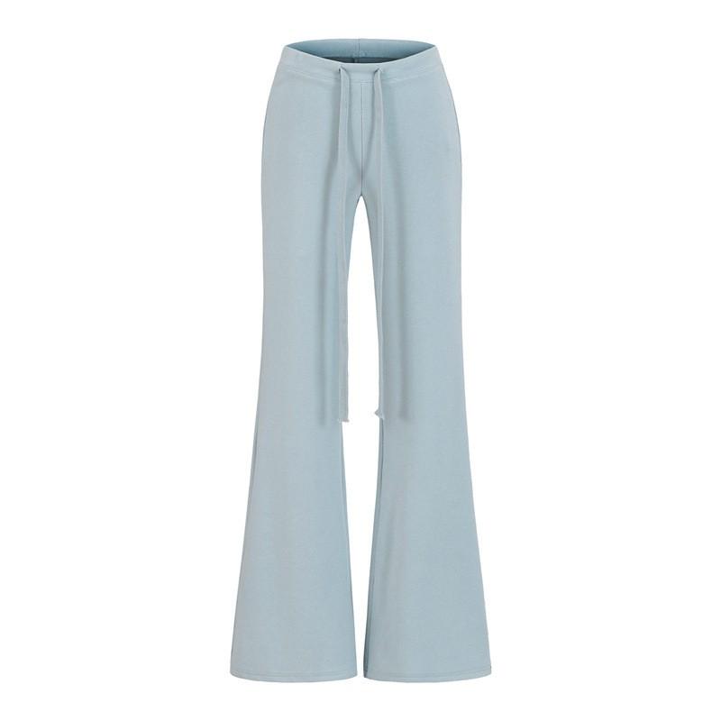 Womens Casual Yoga Set Hooded Zip Cardigan Flared Pants Solid Color Sportswear