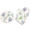STYLE Decor Mitten Set, Botanical Bouquet Leaf Botanical Natural Design, Stylish Kitchen Gloves, Heat-Resistant Trivet, W3300720