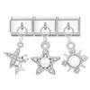 Y2K 3PCS Colorful Crystal Zircon Pendant Moon Star Bow Italian Charm Links Stainless Steel Fit 9mm Bracelet Jewelry DIY Making