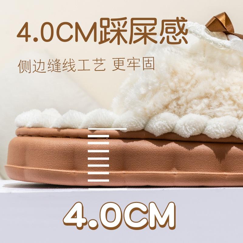 Cotton slippers women's winter new indoor home thick bottom non-slip warm plush slippers women