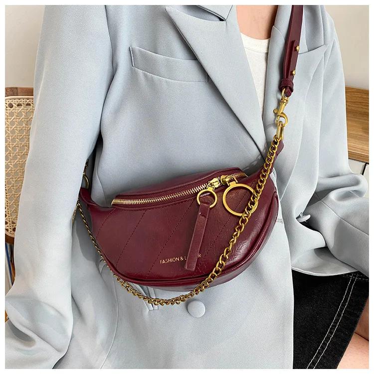 Women's Crossbody Chain Bag Waist Packs Shoulder Bag Fanny Bags Bag Luxury Female Chest Fashion