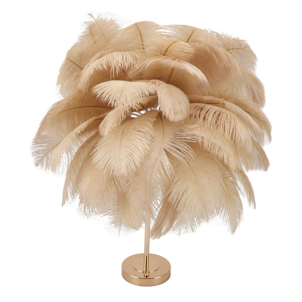 Feather Table Lamp 3 Color Dimmable Touch Switch USB Plug in Romantic Modern Decorative Bedside