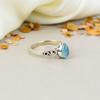 Blue Chalcedony 925 Sterling Silver Pear Gemstone Boho Style Handmade Ring For Women