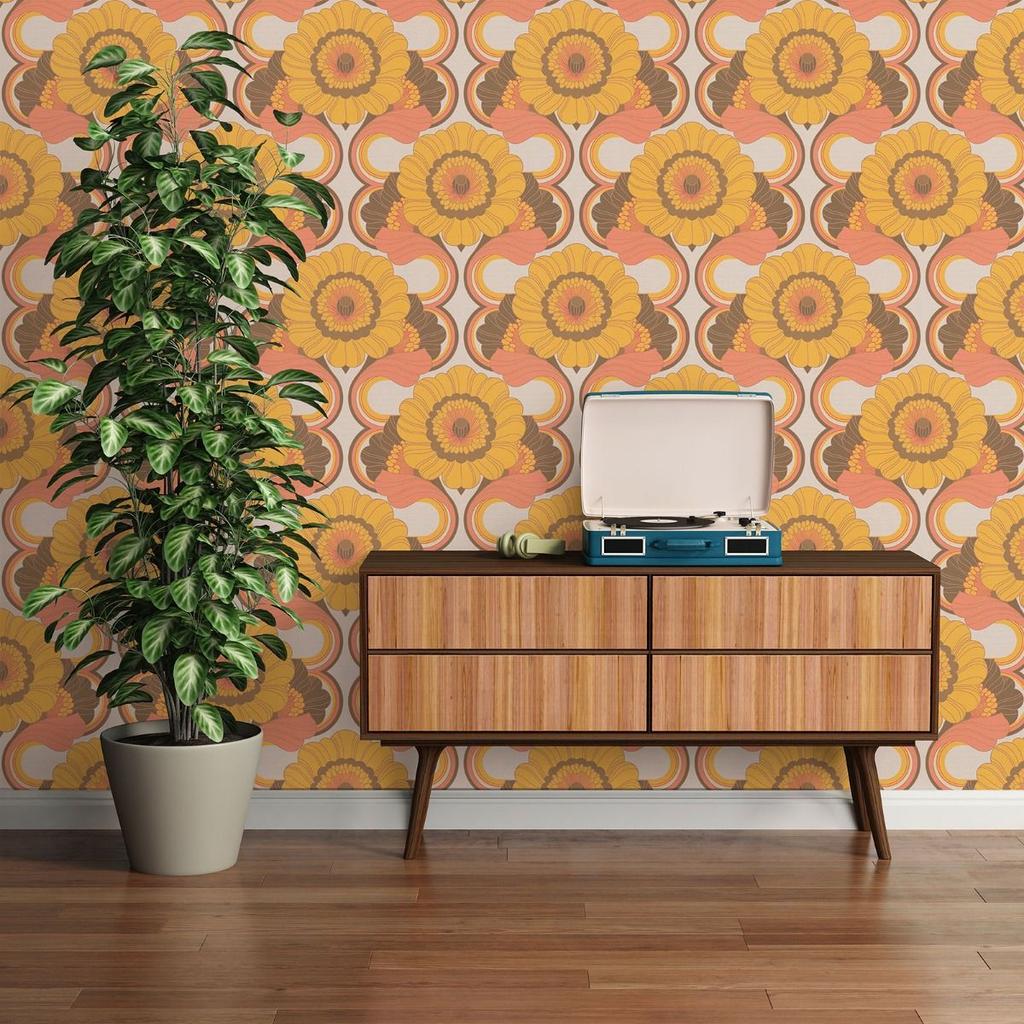 AS Creation Retro Floral Motif Textured Wallpaper