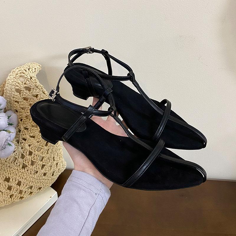 

Мода Мода Остроносые Женские Сандалии на Низком Каблуке Обувь Женская Мелкая Обувь На Лодыжке Т-Ремешок Элегантные Женские Сандалии на Каблуке Обувь 35 чёрный