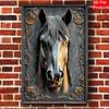 Contemporary Metal Horse Wall Art for Home Office Decor 2D Equestrian Decorative Plaque Modern Bar Living Room Bedroom Plaque