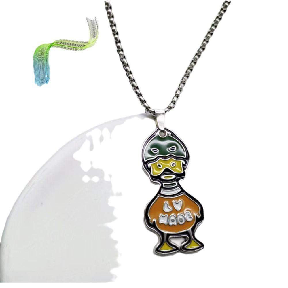Trendy Cute Cartoon Dripping Duck Necklace, Student Gift Trendy Accessories