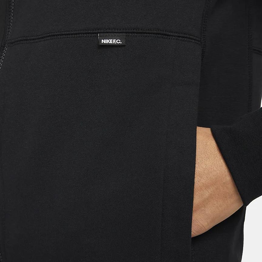 Nike Logo Printed Zip-Up Hoodie Men Outerwear Black DH9685-010